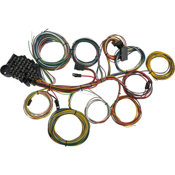 Universal 22 circuit wiring harness with fuse block