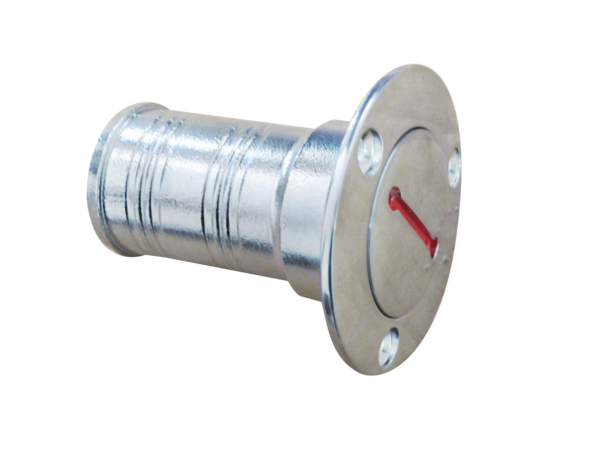 Billet Stainless Steel Fuel Neck with Key Cap Polished
