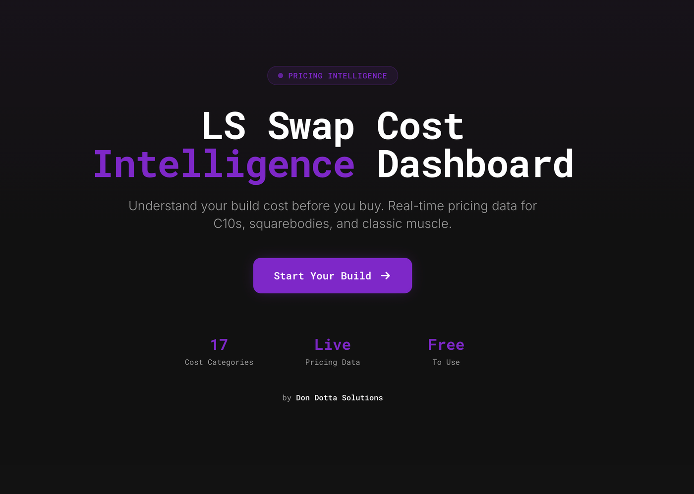 LS Swap Cost Calculator